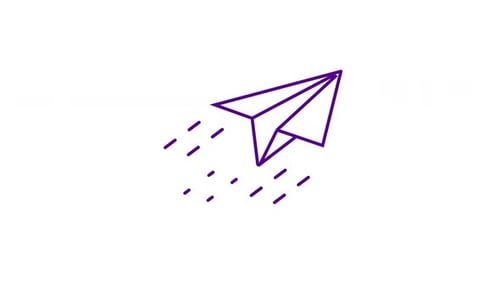 Minimalist Line Art Paper Airplane Flying Animation