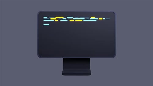 Modern Technology Coding Monitor Logo Reveal Animation