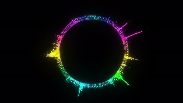 Dynamic Circular Neon Audio Equalizer Visualizer, Backgrounds Motion ...