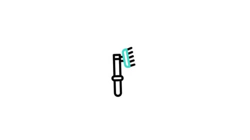 Animated Flat Design Toothbrush and Toothpaste Icon