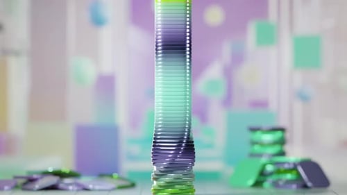 Twisting Array Loop 3D Satisfying Animation