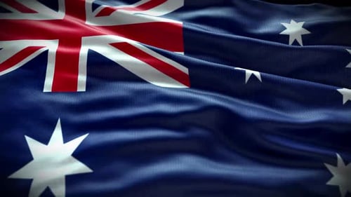 Realistic Waving Australian Flag Seamless Loop Motion Graphic