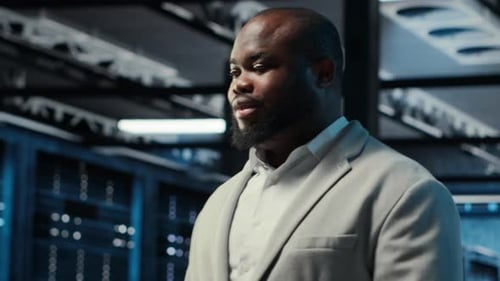 Server Farm Admin Overseeing Supercomputers