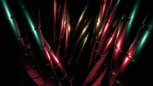Abstract Metallic Tubes Futuristic Animated Background Loop