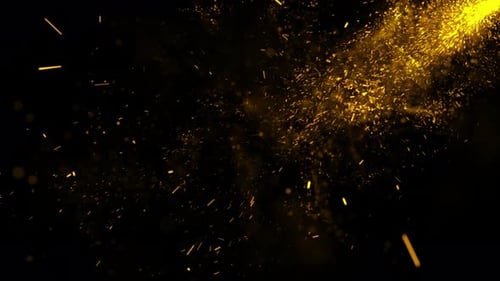 Particules de feu isolées sur fond noir V3
