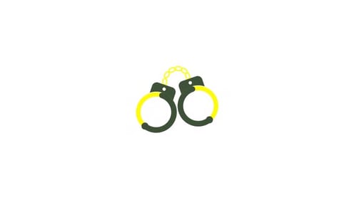 Animated Handcuffs Icon for Justice and Legal Concepts