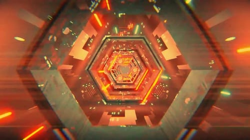 Science-Fiction-Animation mit glühenden Hyperraum-Vortexen