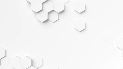 Modern geometric hexagon pattern animation in white background