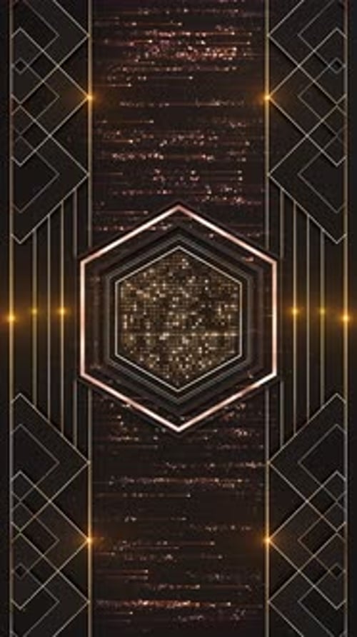 Elegant Art Deco Golden Line Pattern Motion Background Animation