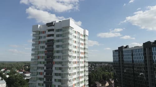 Multistory Residential Buildings Near Old District in City