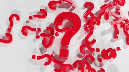 Animated Falling Red Question Marks