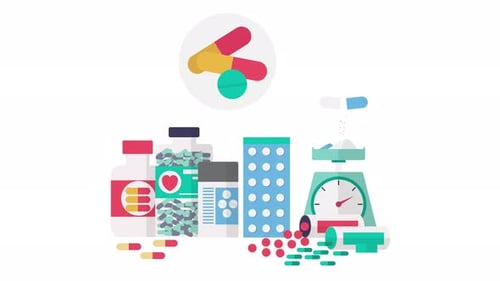Animated Flat Design Medical and Healthcare Icons