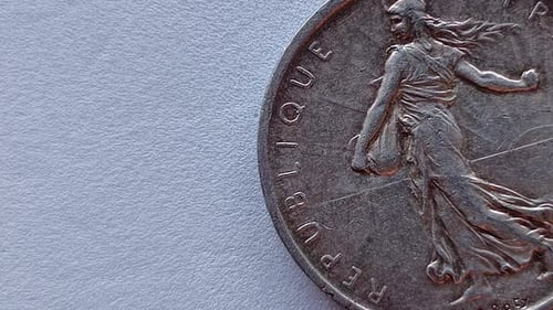 French old Coin in rotation 02