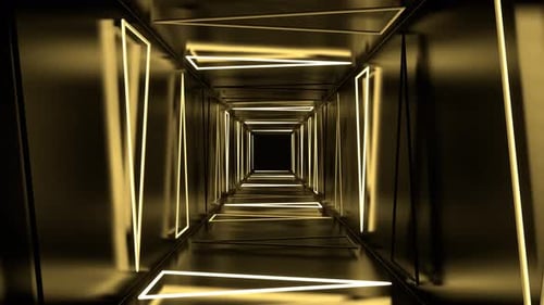 Light Yellow Neon Strobe Triangles Tunnel Background Vj Loop In 4K