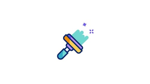 Animated Flat Design Squeegee Cleaning Icon