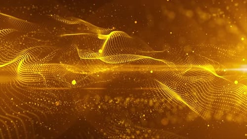 Abstract Golden Particle Waves Flowing Background Animation