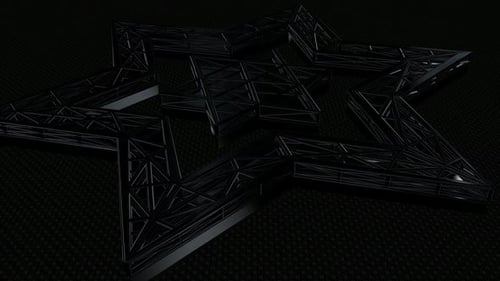 Background with Motion over Black Wireframes of Shapes, Reflection, Figures, Exclusive, 3D Render