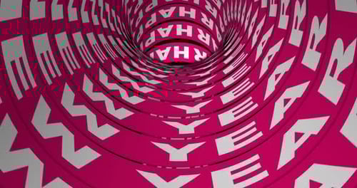 Happy New Year Tunnel or Cylinder Motion Design Happy New Year Resolution Kinetic Typography Loop