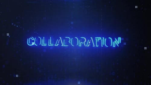 Collaboration Word On Technology Background