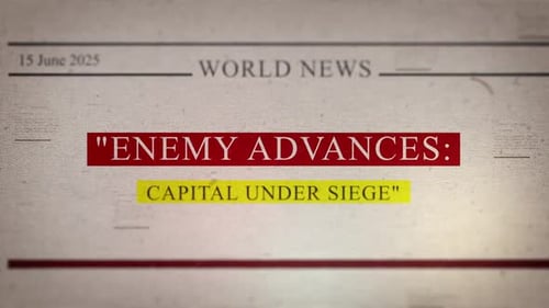 Enemy Advances Capital Under Siege Newspaper Style Headline Titles