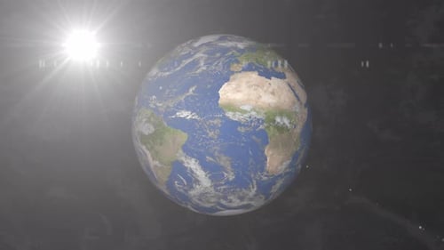 Earth Planet animation in space. 2341