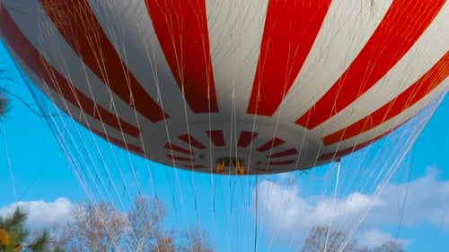 Tethered Hot Air Balloon in Urban Park