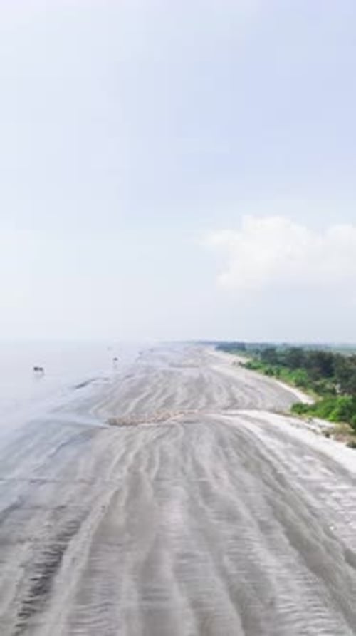 Aerial View of the Beautiful Coastline in Vietnam.
