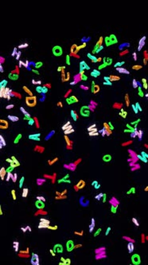 Vibrant Falling Letters Background Animation