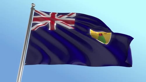 Realistic Turks and Caicos Islands Flag Waving