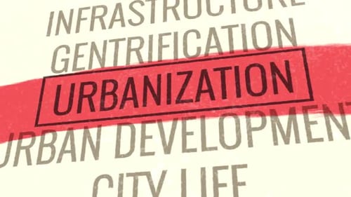 Urbanization 3D Scrolling Title Animation