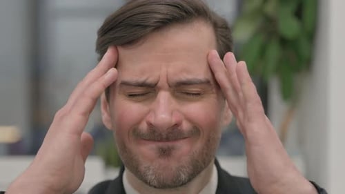 Close up of Man with Headache, Migraine