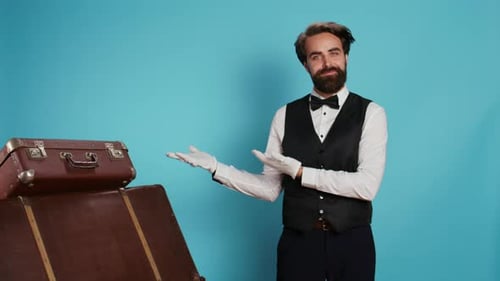 Hotel Employee Presents Left Side