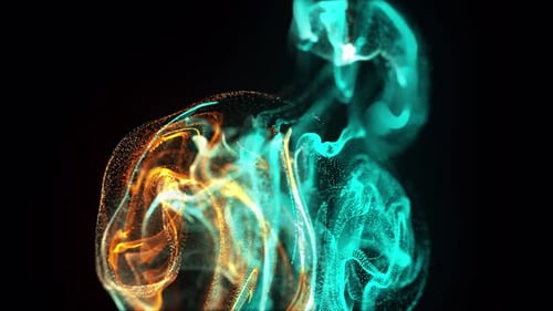 Abstract Flowing Particle Digital Smoke Animation