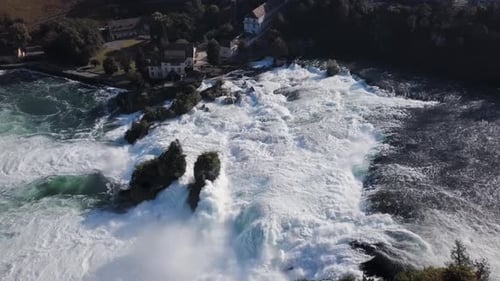 Aerial View of Rhine Falls Switzerland
