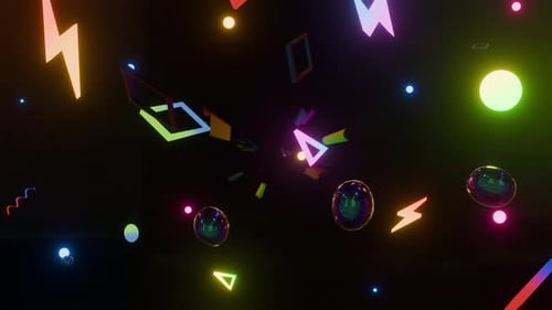 80s Geometry Neon 4k