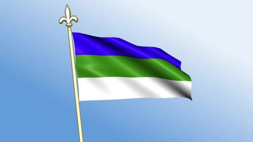 Komi-Flagge weht