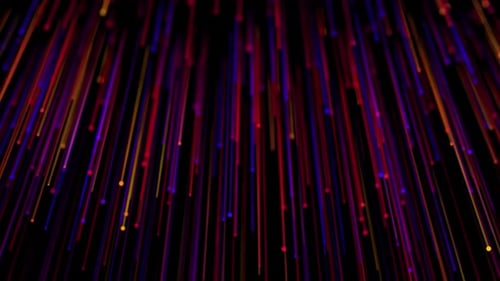 Vibrant Abstract Digital Particle Rain Loop Background