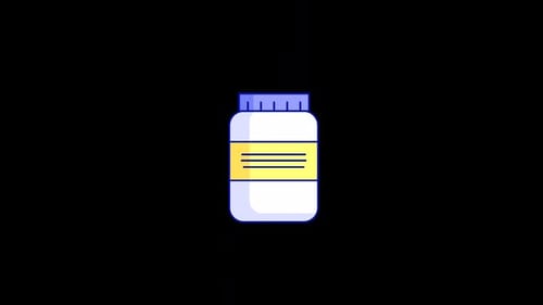 Animated Flat Design Medical Pill Bottle Illustration