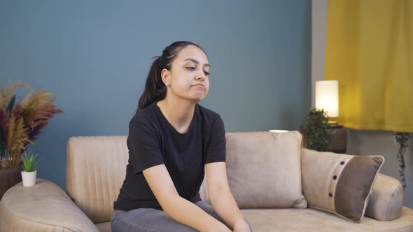 Woman Pouting on a Couch Indoors, People Stock Footage ft. woman ...