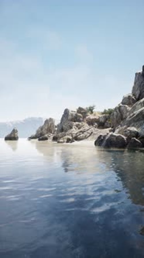 Vertical Video of Rocks and Sea