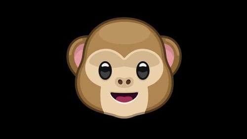 Animated Flat Design Monkey Face Reaction Emoji