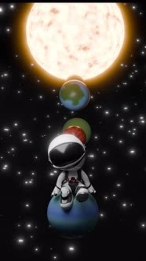 Cartoon Astronaut Loop Animation Satisfying Video