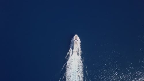 White sailing Yacht cruising at The Mediterranean Sea