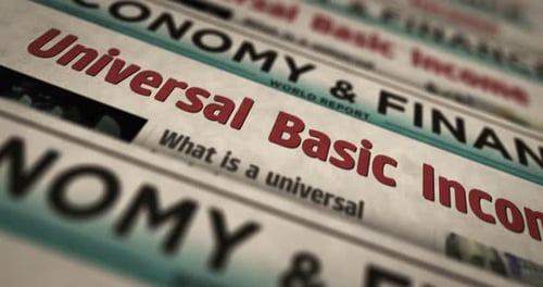 Universal basic income analysis technology newspaper printing press