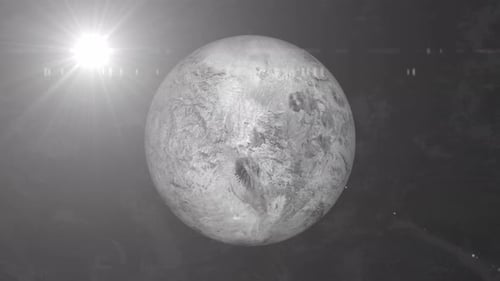 Animierter Blick auf den Mondplaneten. 2348