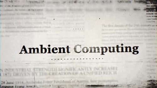 Ambient Computing Text Reveal on Retro Newspaper Background