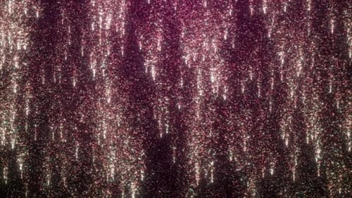 Fundo romântico de coração de partículas caindo. Pequena partícula em forma de coração caindo no dorso vermelho escuro