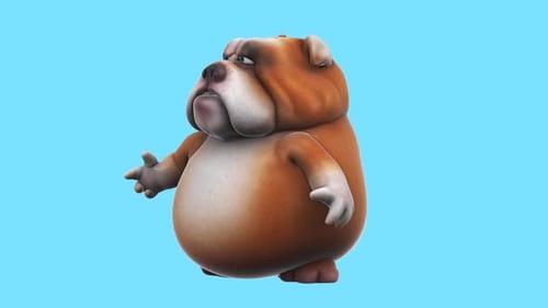 Fun 3D cartoon dog talking (with alpha channel)