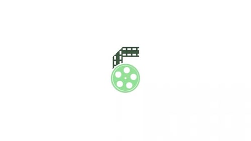 Flat Design Film Reel Icon Animation