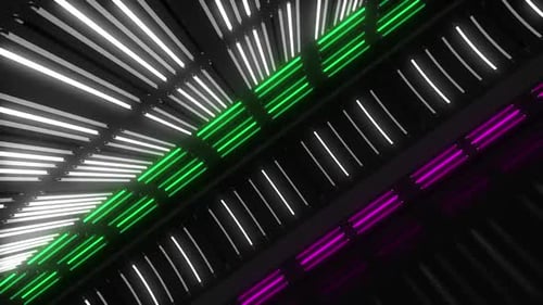 Abstract Futuristic Neon Light Tunnel Animation Background